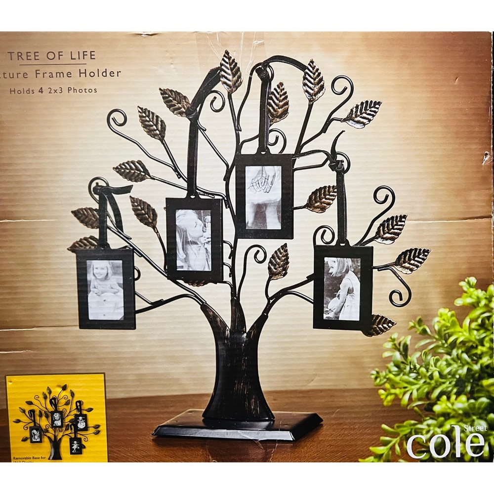Cole Street‎ Tree of Life Picture Frame Holder Bronze NEW 4-Photo 2x3